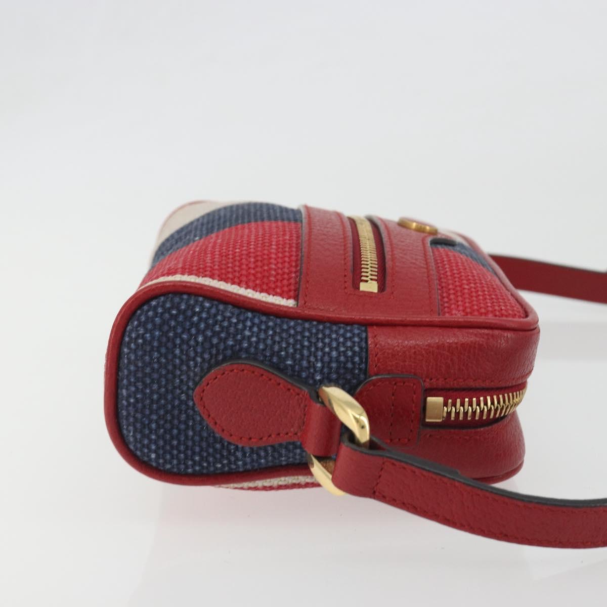 GUCCI Ofidia Shoulder Bag Canvas Red Gold 517350 Auth 194980A