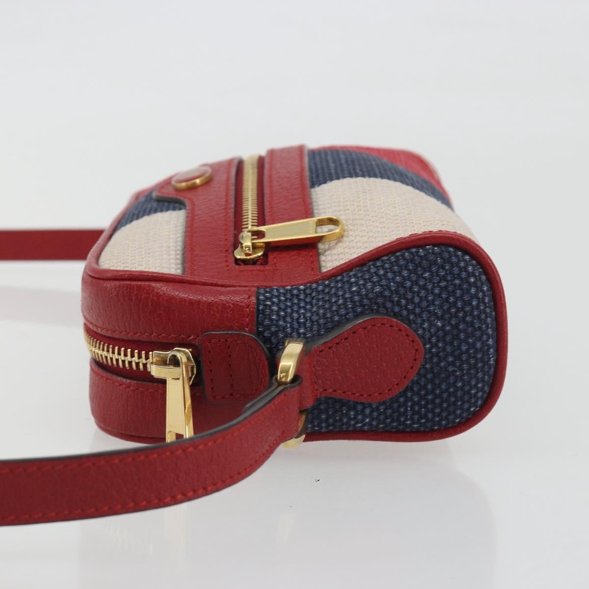 GUCCI Ofidia Shoulder Bag Canvas Red Gold 517350 Auth 194980A