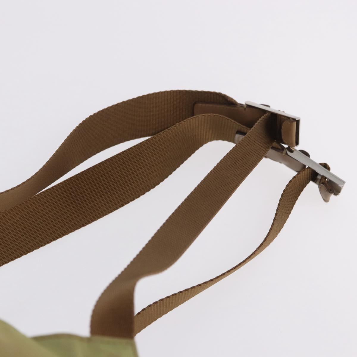 PRADA Backpack Nylon Beige Silver Auth 194982