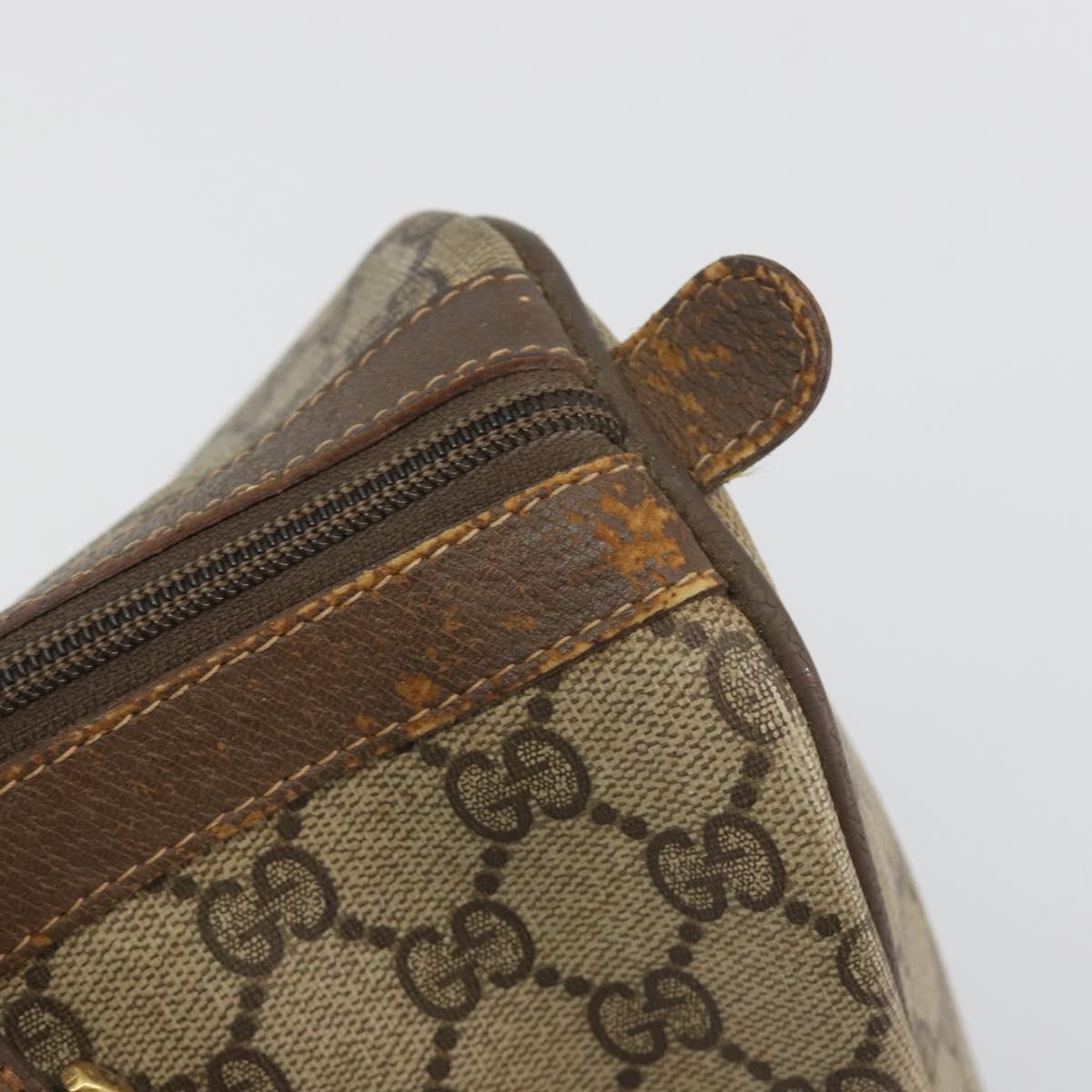 GUCCI GG Supreme Web Sherry Line Boston Bag PVC Beige Gold 40 02 007 Auth 194987