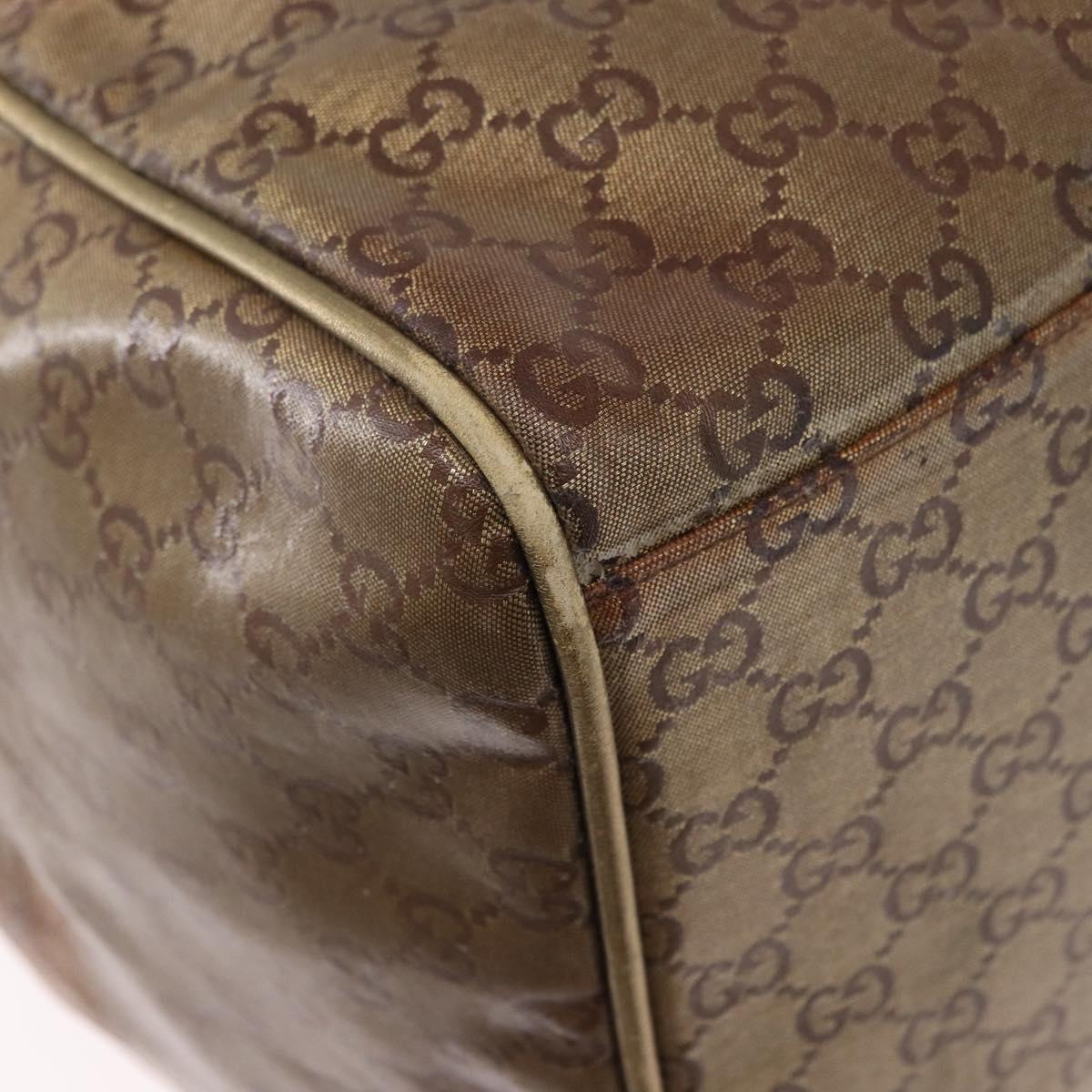 GUCCI GG Crystal Boston Bag Coated Canvas Beige 153240 Auth 194991
