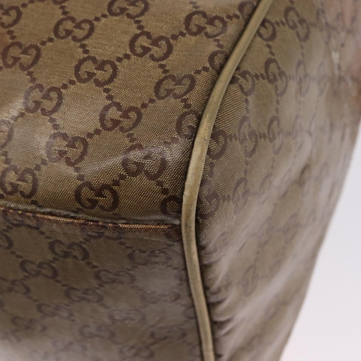 GUCCI GG Crystal Boston Bag Coated Canvas Beige 153240 Auth 194991