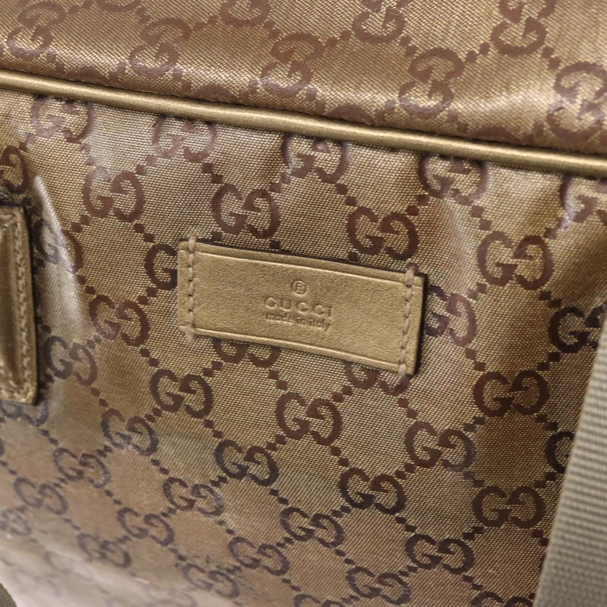 GUCCI GG Crystal Boston Bag Coated Canvas Beige 153240 Auth 194991