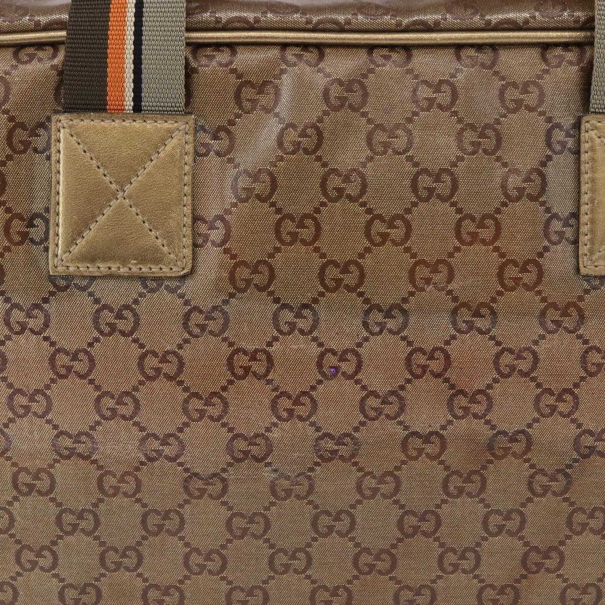 GUCCI GG Crystal Boston Bag Coated Canvas Beige 153240 Auth 194991