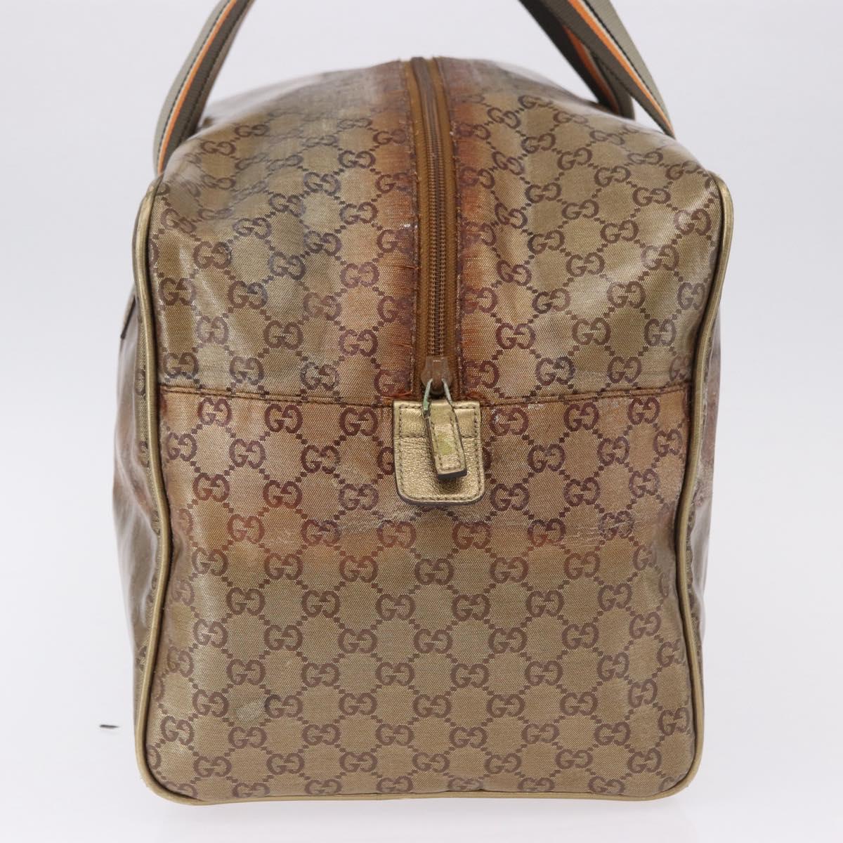 GUCCI GG Crystal Boston Bag Coated Canvas Beige 153240 Auth 194991