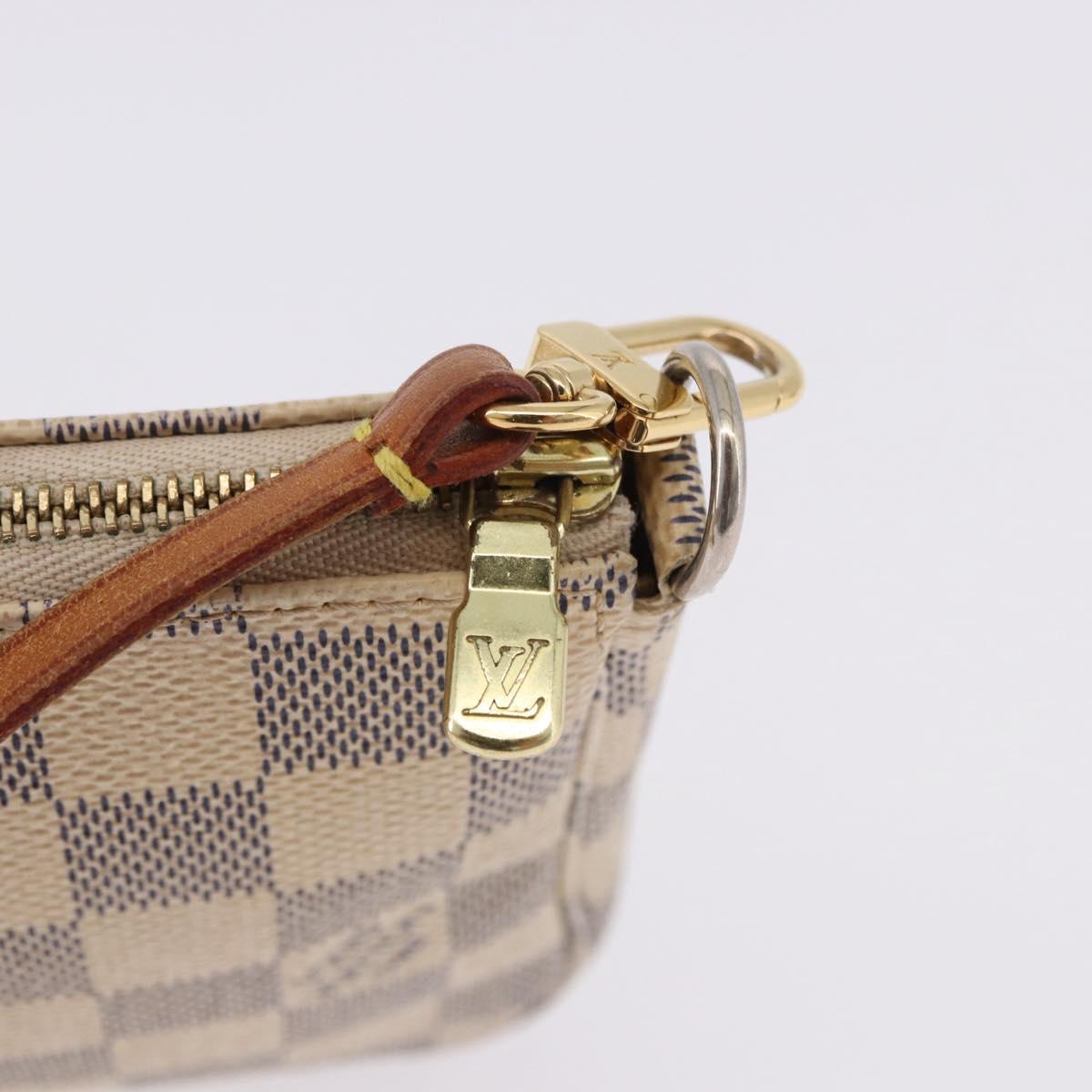 LOUIS VUITTON Damier Azur Pochette Accessoires Pouch N51986 LV Auth 194999