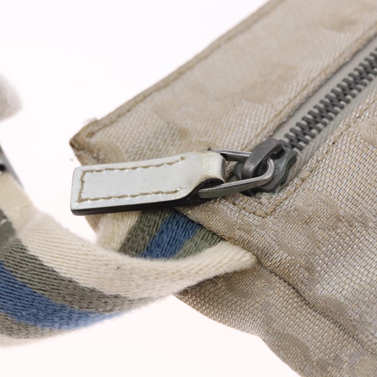 GUCCI GG Canvas Waist Bag Silver 28566 Auth 195000