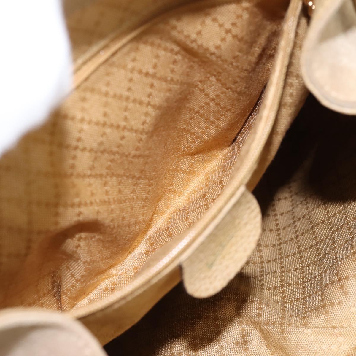 GUCCI Bamboo Backpack Suede Beige Gold 003 2058 0016 Auth 195005