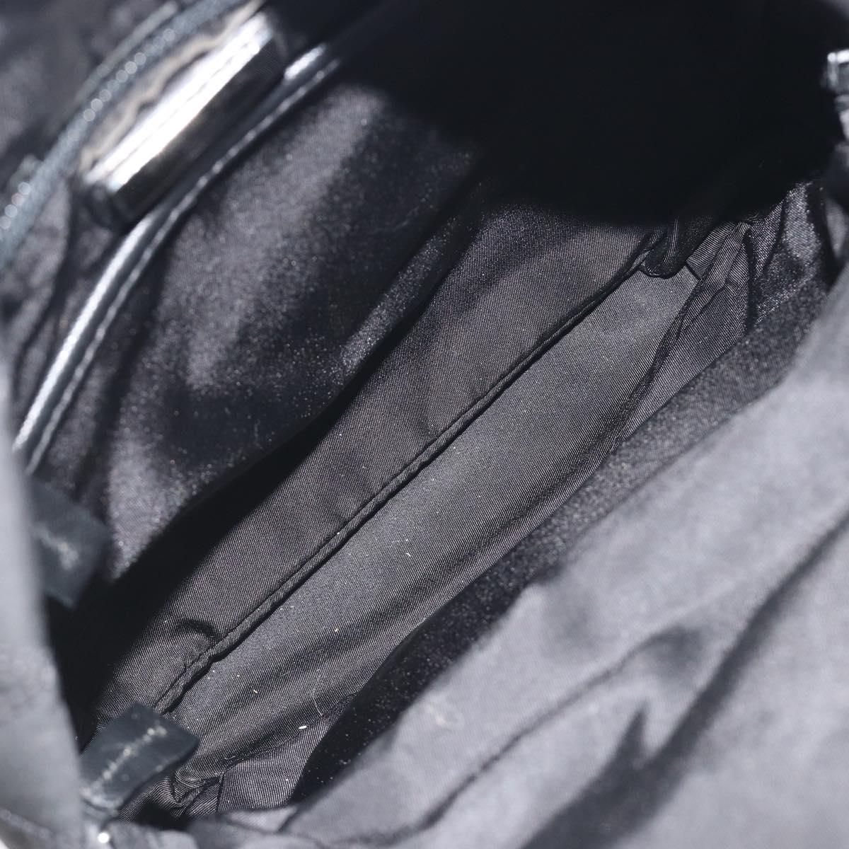 PRADA Body Bag Nylon Black Silver Auth 195008A