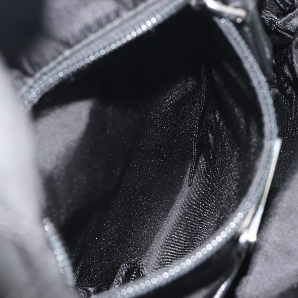 PRADA Body Bag Nylon Black Silver Auth 195008A