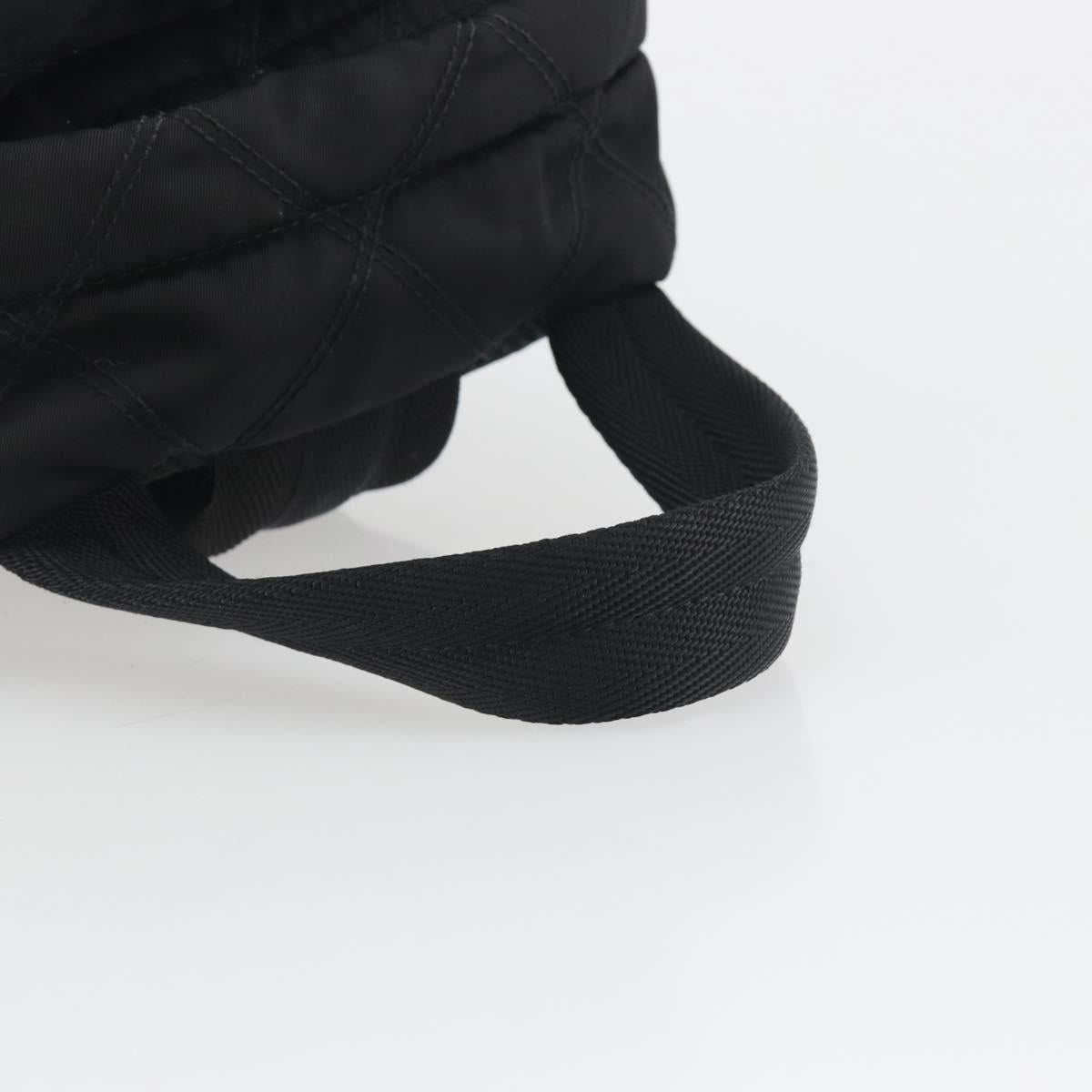 PRADA Body Bag Nylon Black Silver Auth 195008A