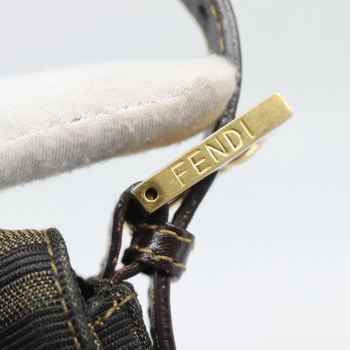 FENDI Zucca Canvas Mamma Baguette Shoulder Bag Brown Black Auth 195009M
