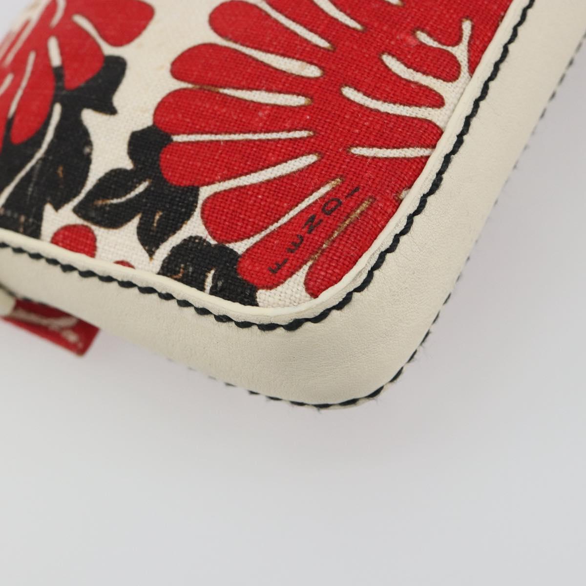 FENDI Mamma Baguette Hand Bag Canvas Red Silver Auth 195011SM