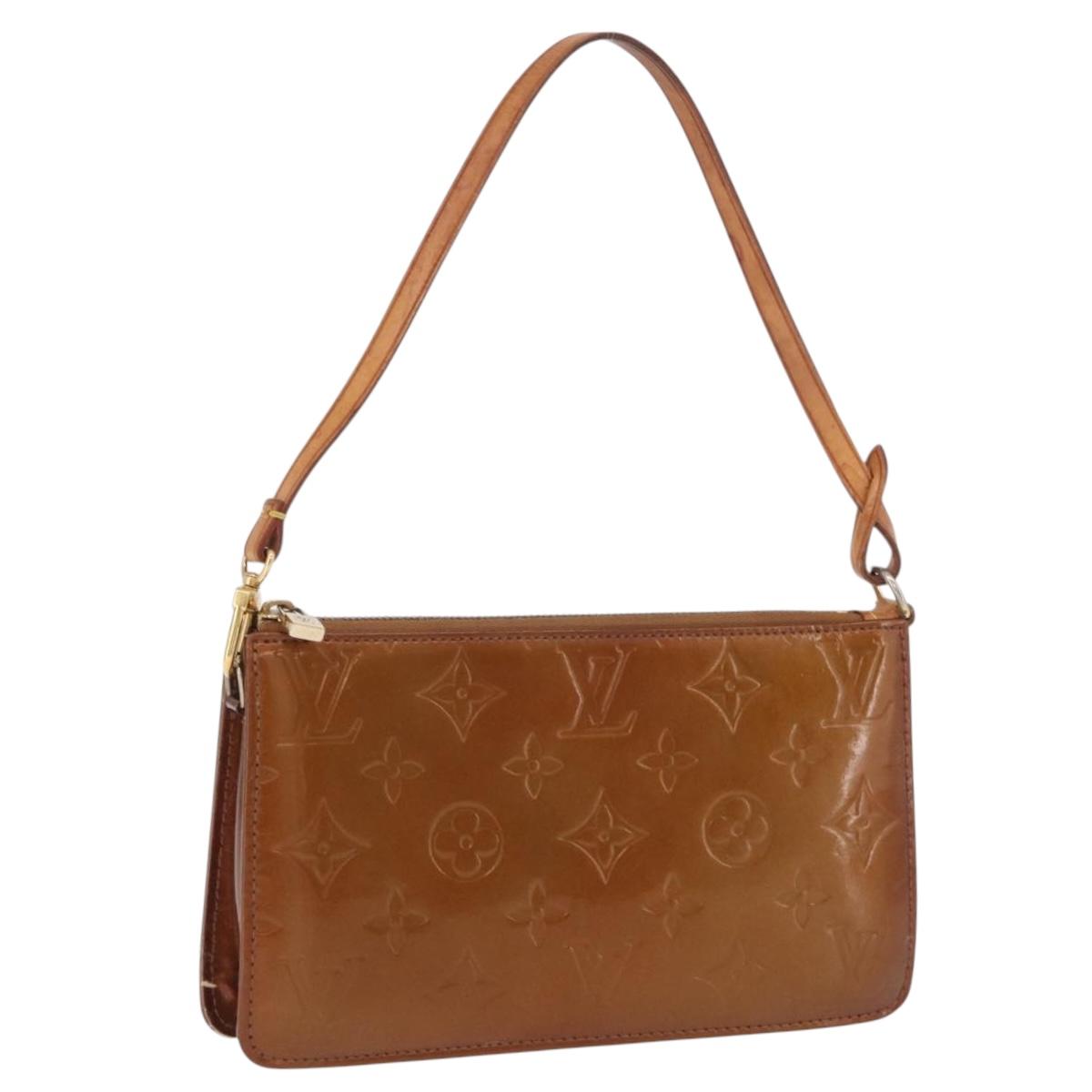 LOUIS VUITTON Monogram Vernis Lexington Pouch Bronze M91133 LV Auth 195015