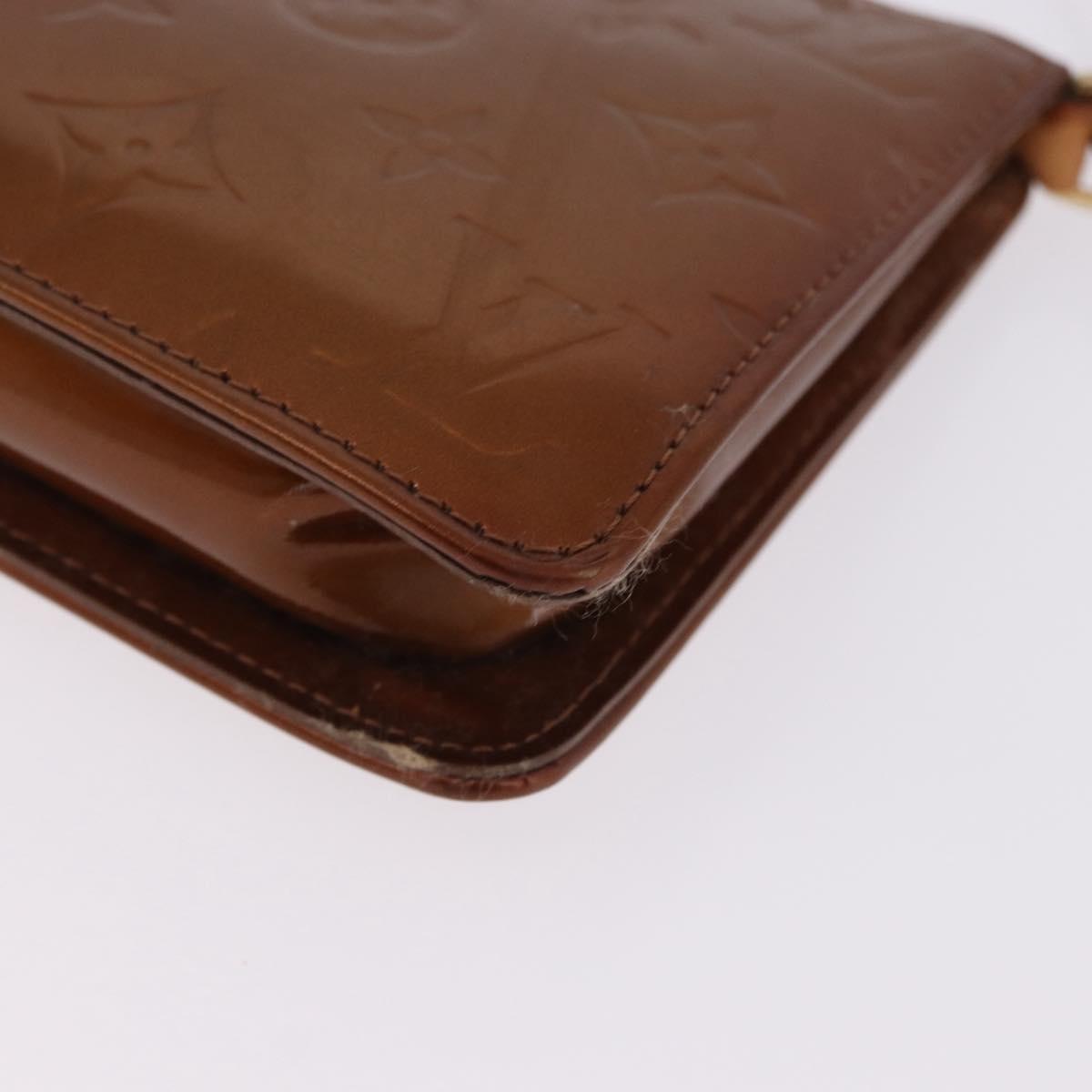 LOUIS VUITTON Monogram Vernis Lexington Pouch Bronze M91133 LV Auth 195015