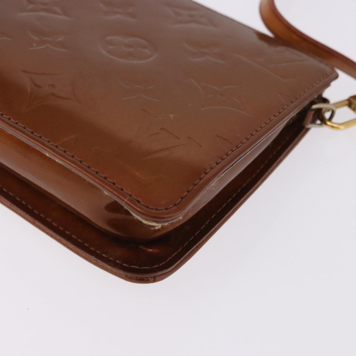 LOUIS VUITTON Monogram Vernis Lexington Pouch Bronze M91133 LV Auth 195015