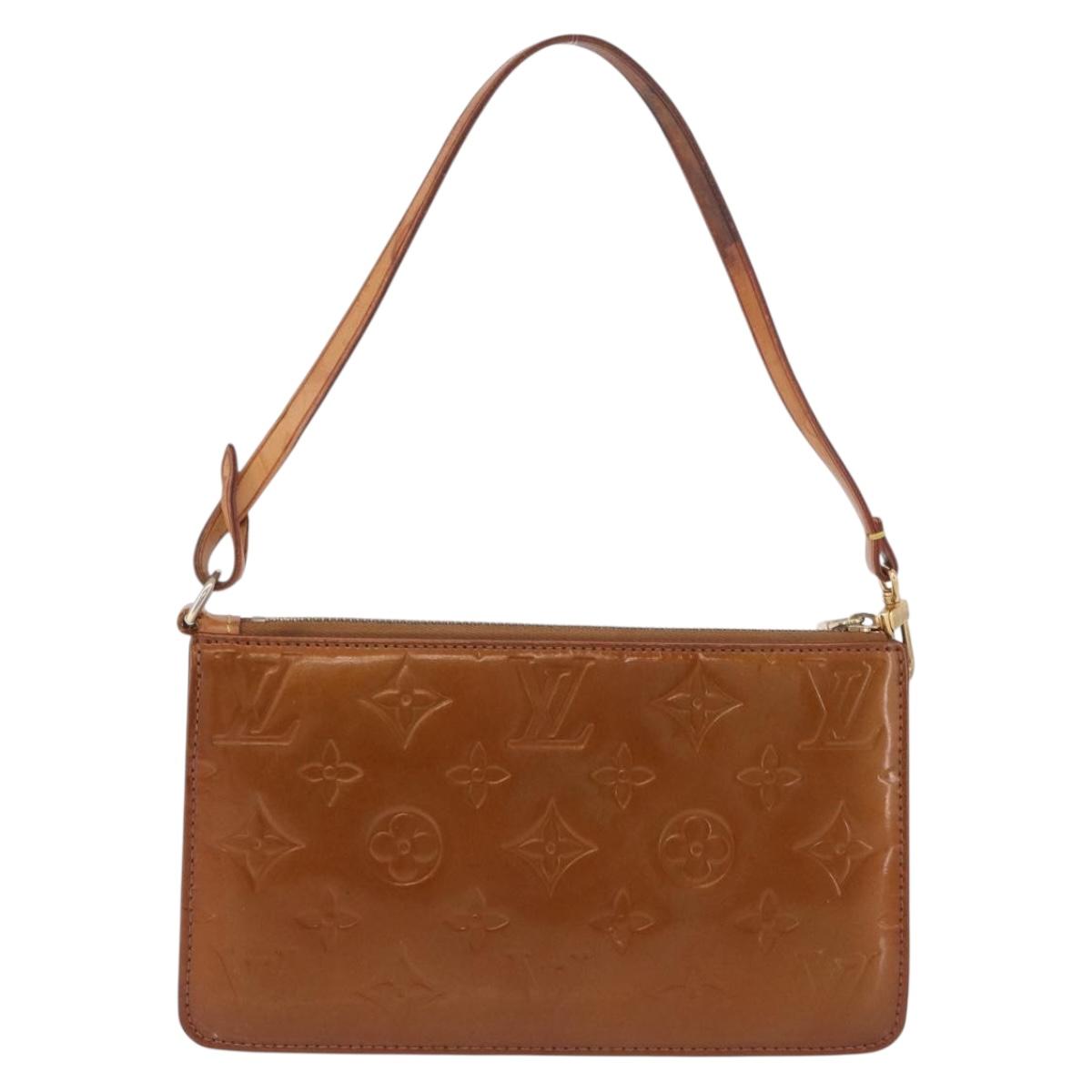 LOUIS VUITTON Monogram Vernis Lexington Pouch Bronze M91133 LV Auth 195015