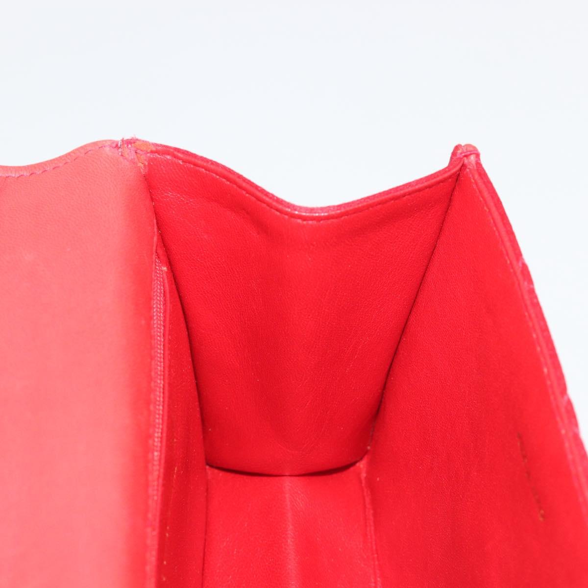 CHANEL Matelasse Chain Gribois Shoulder Bag Satin Red Gold CC Auth 195020