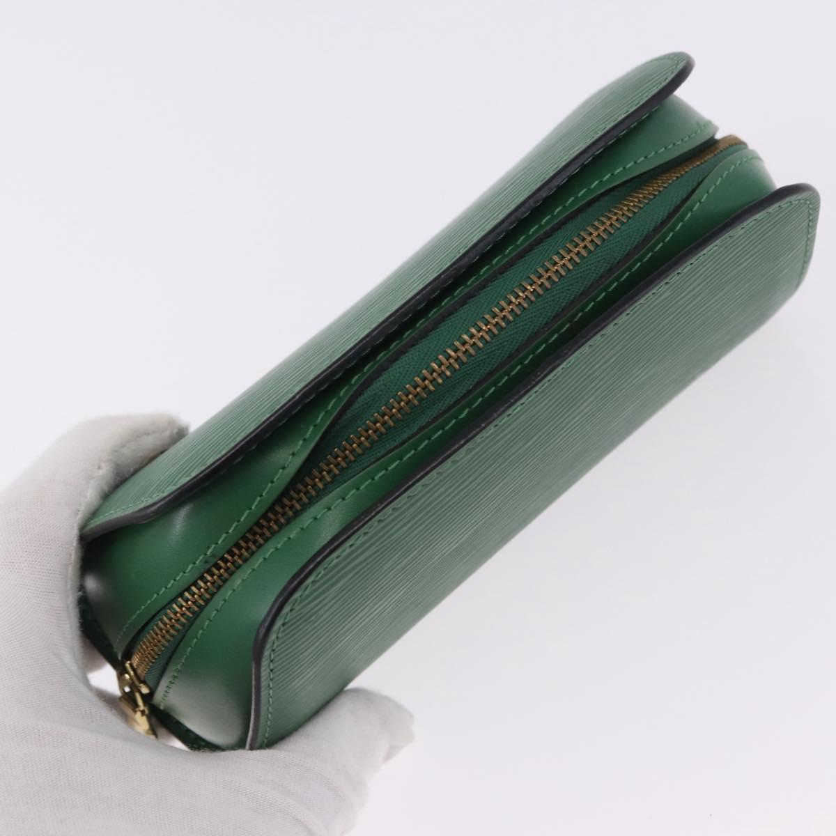 LOUIS VUITTON Epi Dauphine PM Pouch Green M48444 LV Auth 195021