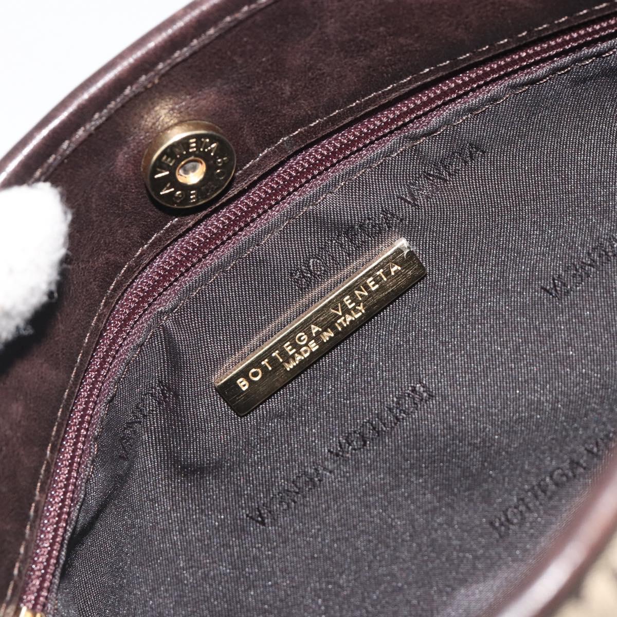 BOTTEGA VENETA Shoulder Bag Canvas Beige Gold Auth 195022