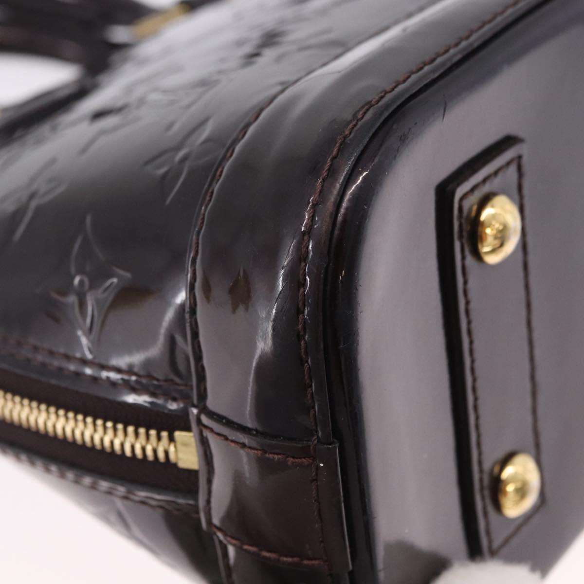 LOUIS VUITTON Monogram Vernis Alma BB Hand Bag 2way Amarante M91678 Auth 195023