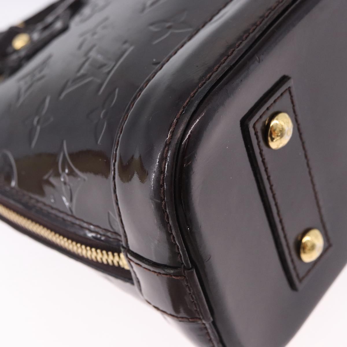 LOUIS VUITTON Monogram Vernis Alma BB Hand Bag 2way Amarante M91678 Auth 195023