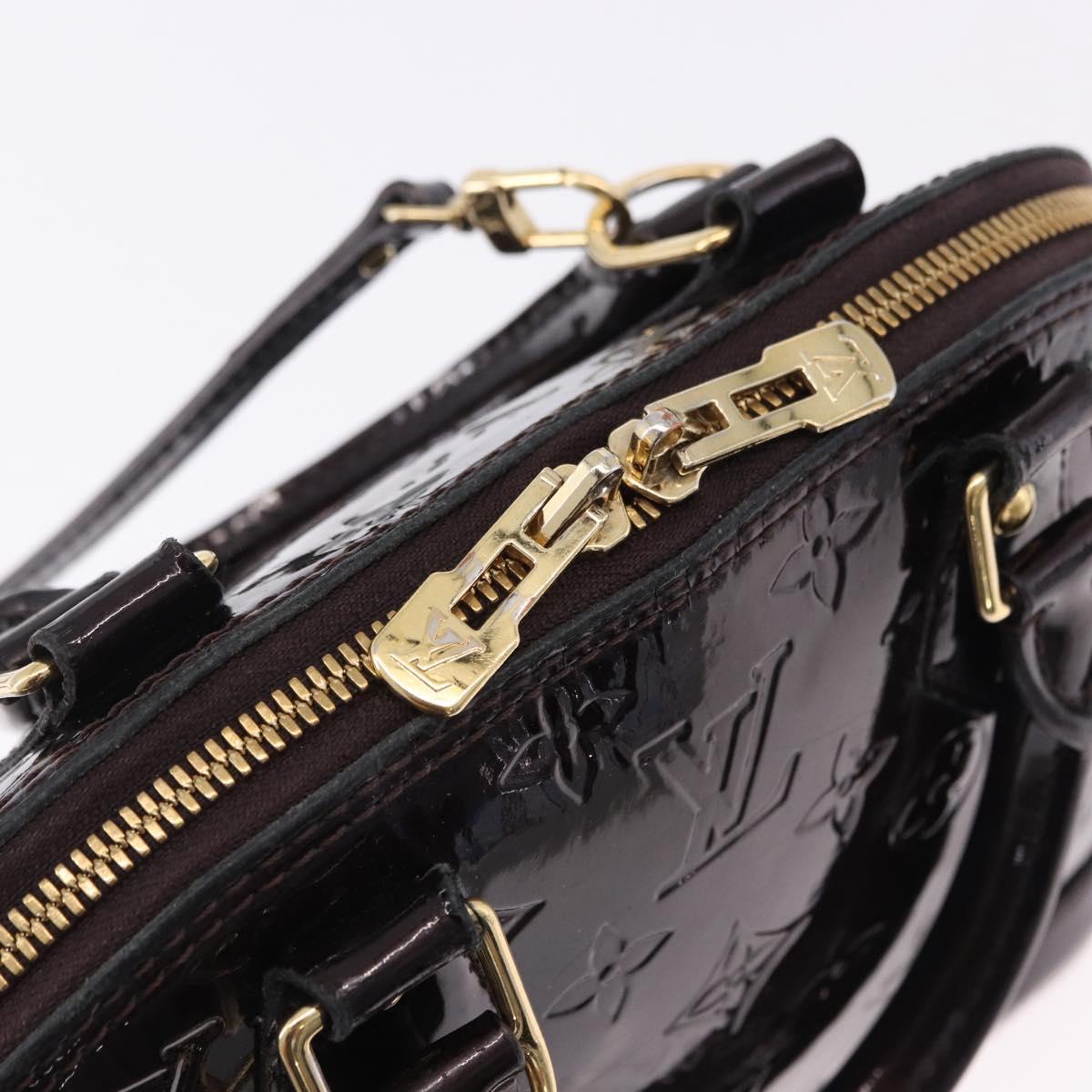 LOUIS VUITTON Monogram Vernis Alma BB Hand Bag 2way Amarante M91678 Auth 195023