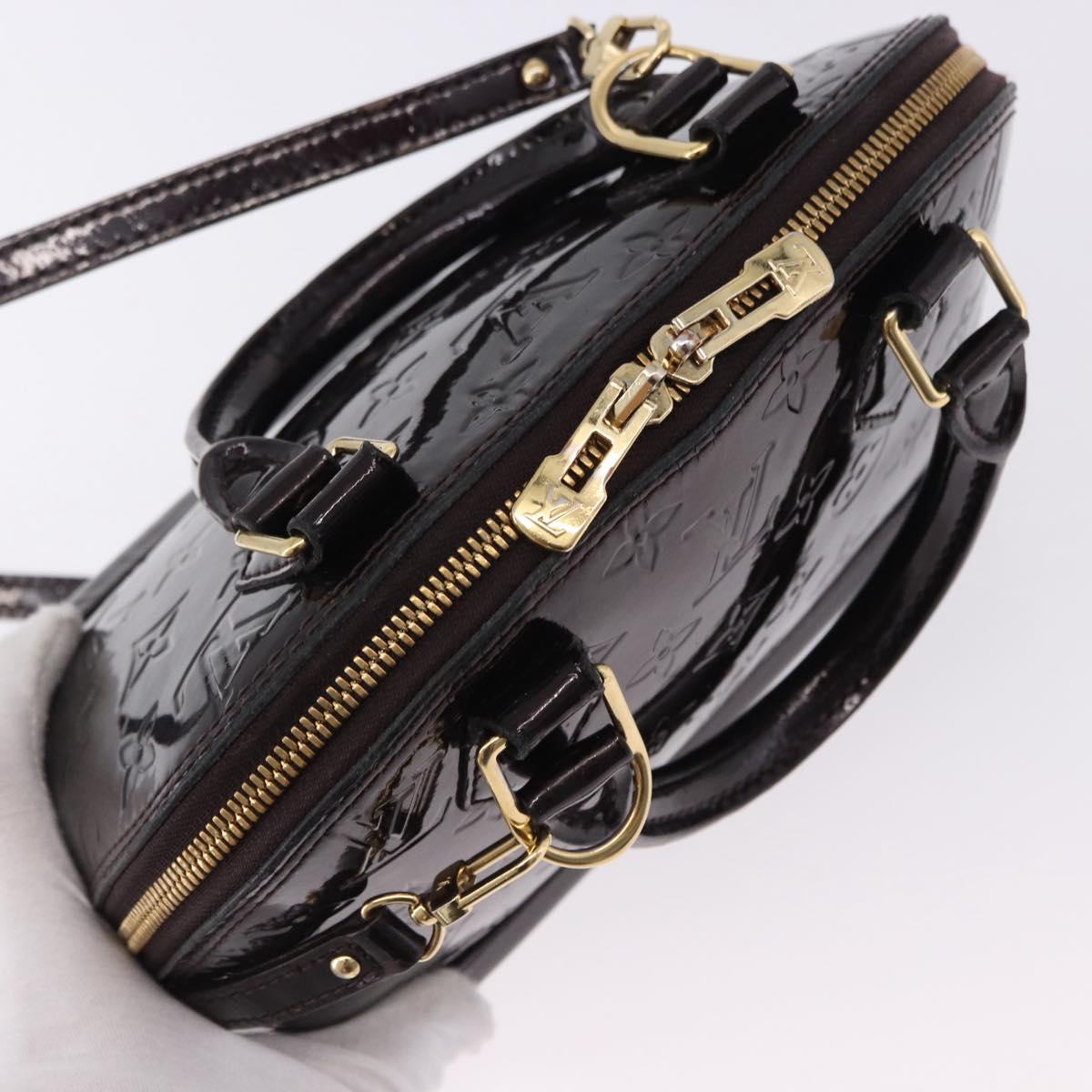 LOUIS VUITTON Monogram Vernis Alma BB Hand Bag 2way Amarante M91678 Auth 195023
