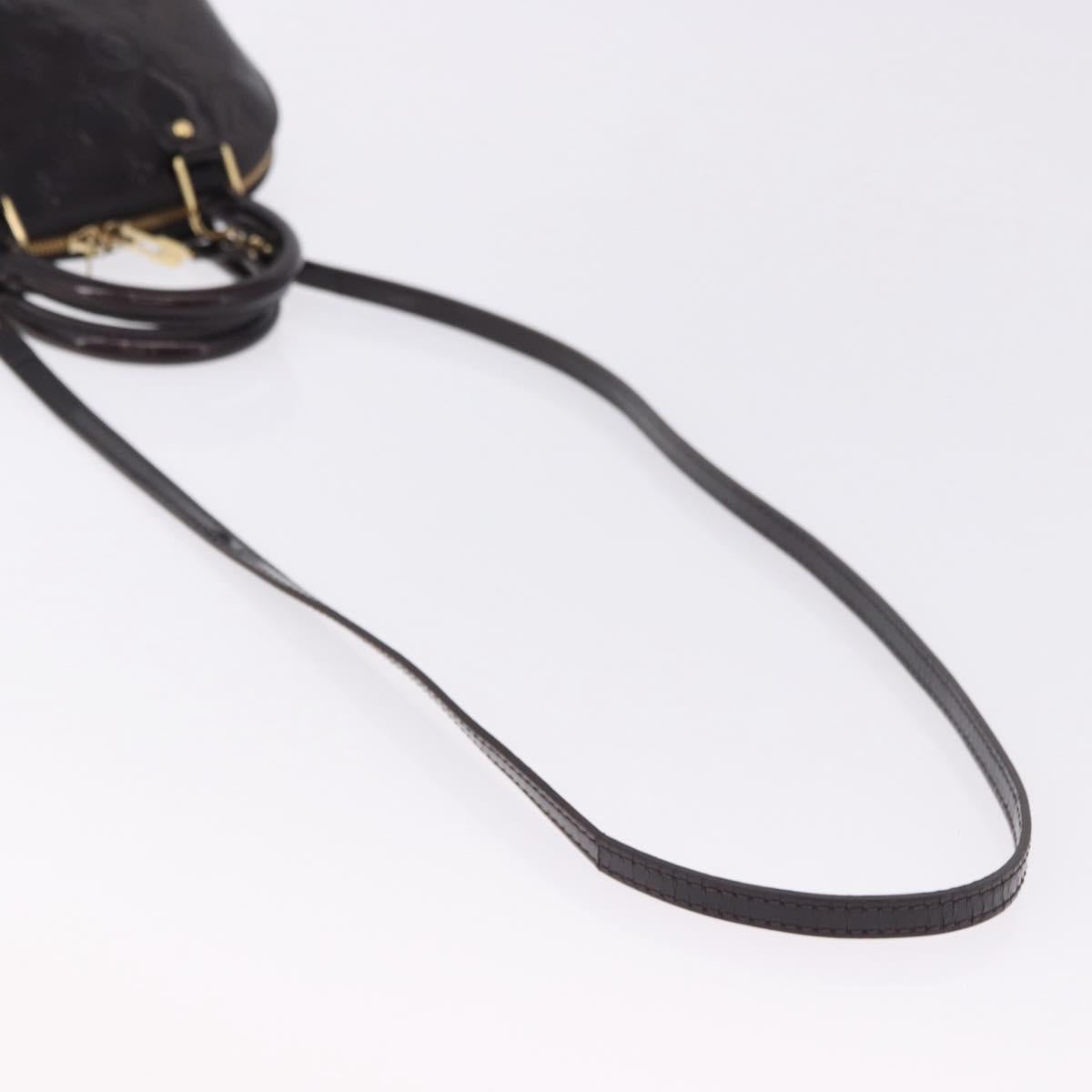 LOUIS VUITTON Monogram Vernis Alma BB Hand Bag 2way Amarante M91678 Auth 195023
