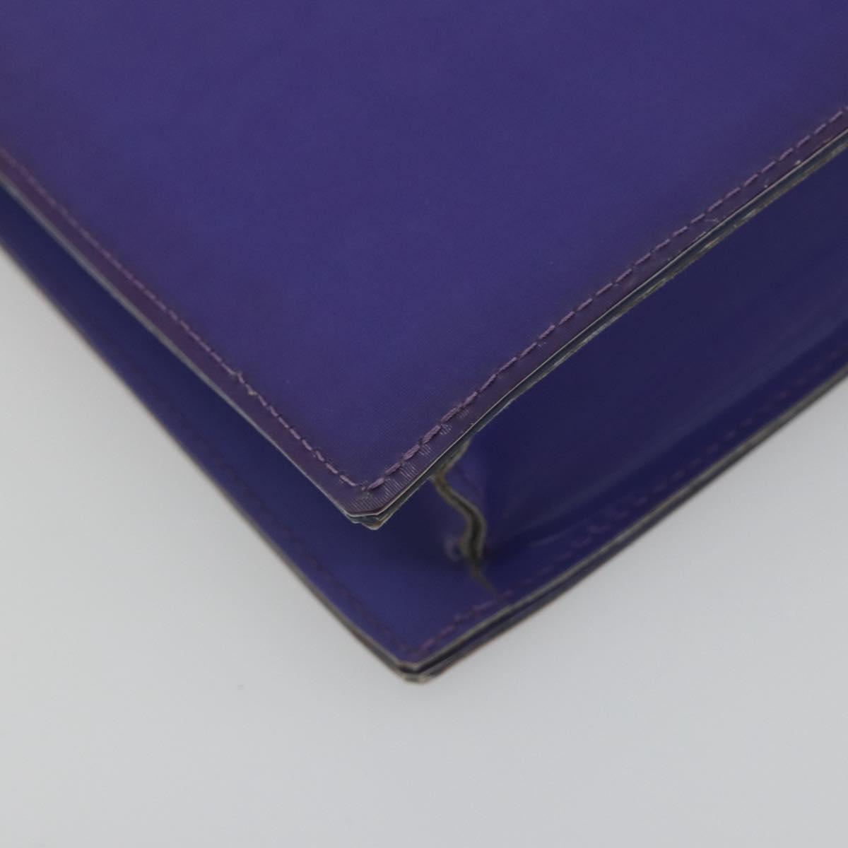 CHANEL Hologram COCO Mark Chain Shoulder Bag Vinyl Purple Silver CC Auth 195025A