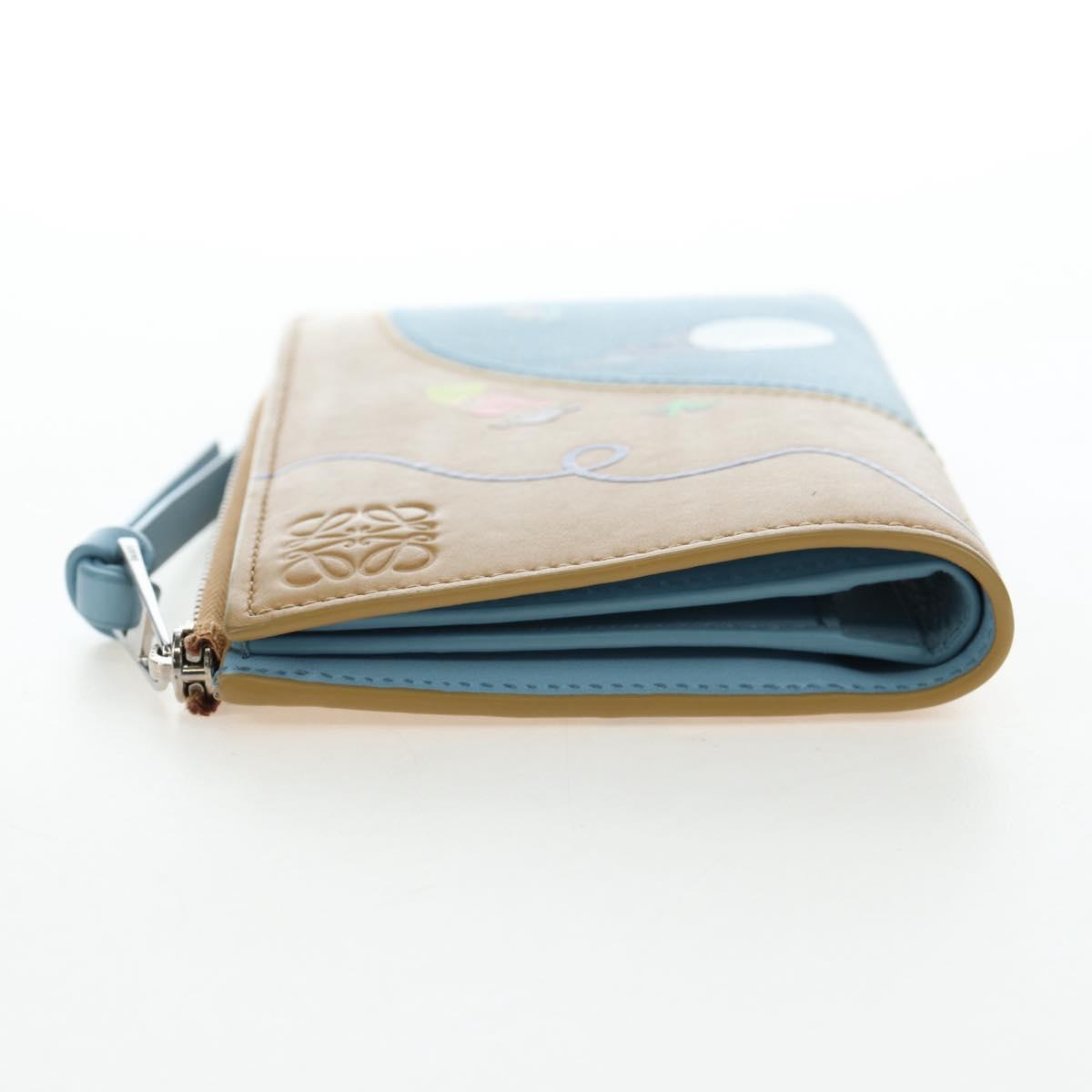 LOEWE Wallet Leather Suna Fujita Collaboration Brown Silver Auth 195028M