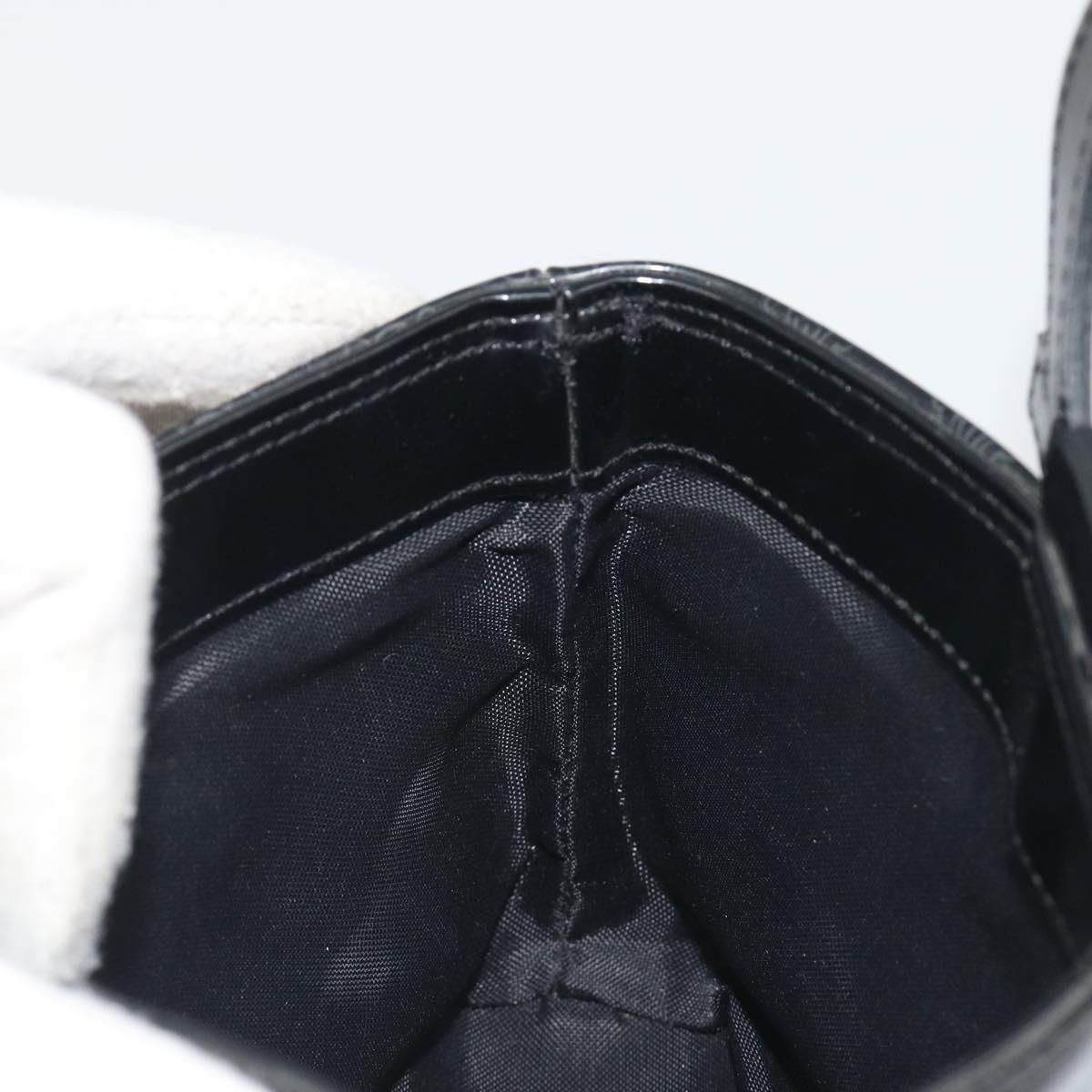 CELINE Macadam Canvas Hand Pouch Vinyl Black Auth 195036