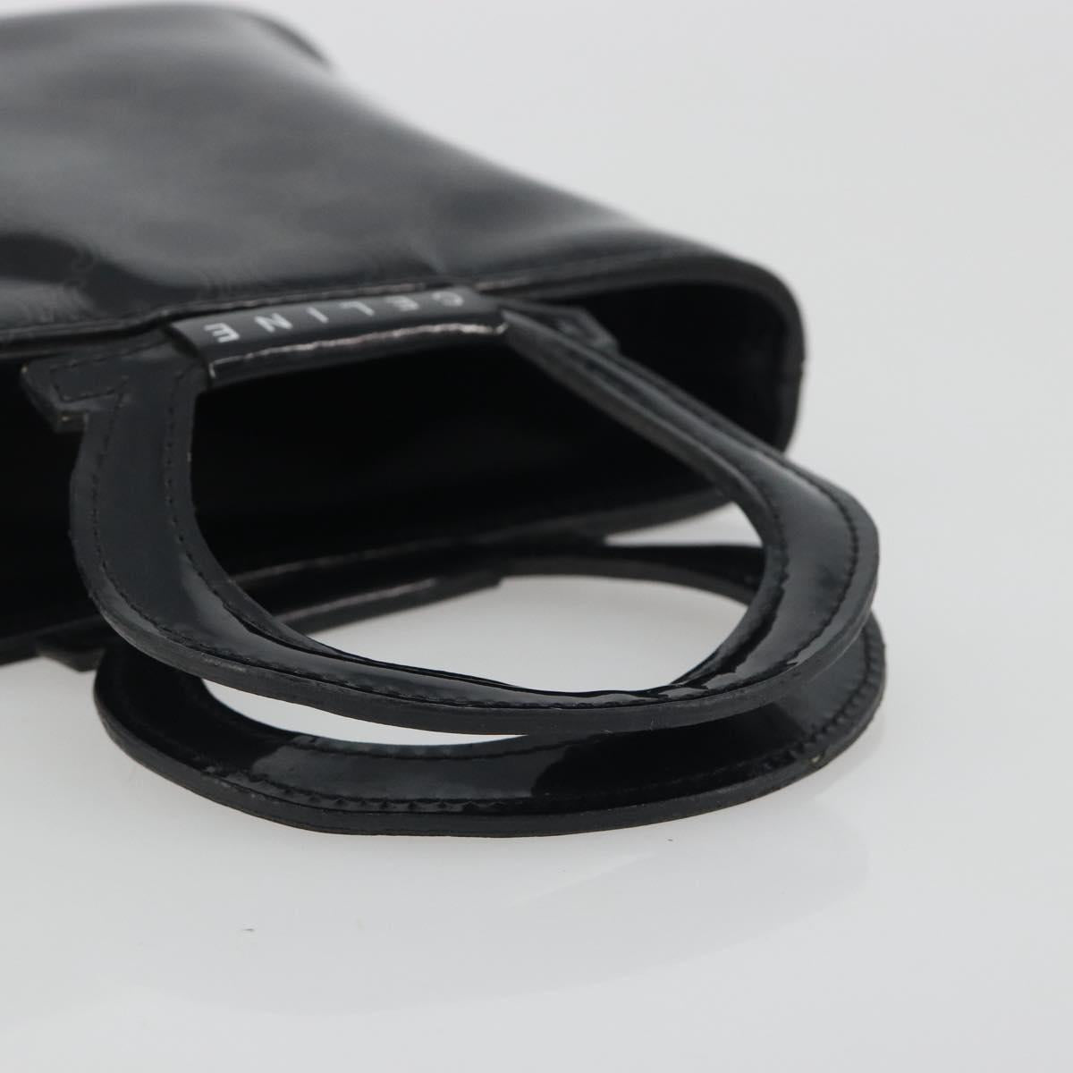 CELINE Macadam Canvas Hand Pouch Vinyl Black Auth 195036