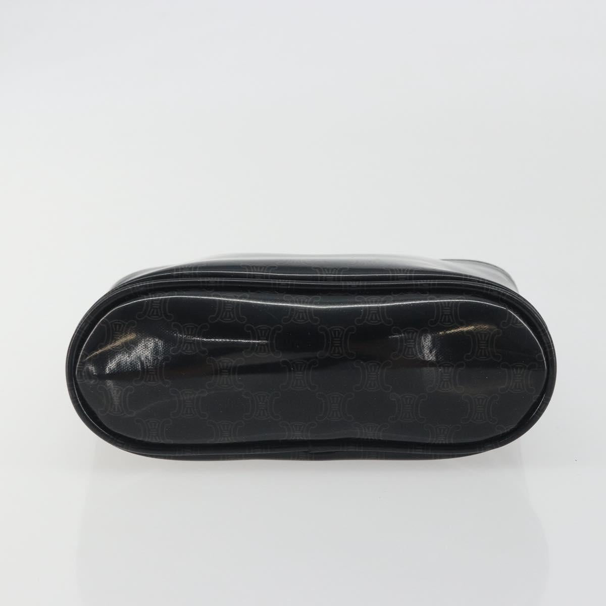 CELINE Macadam Canvas Hand Pouch Vinyl Black Auth 195036
