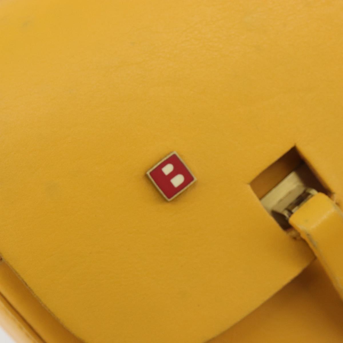 BALLY Shoulder Bag Leather Yellow Gold Auth 195037A