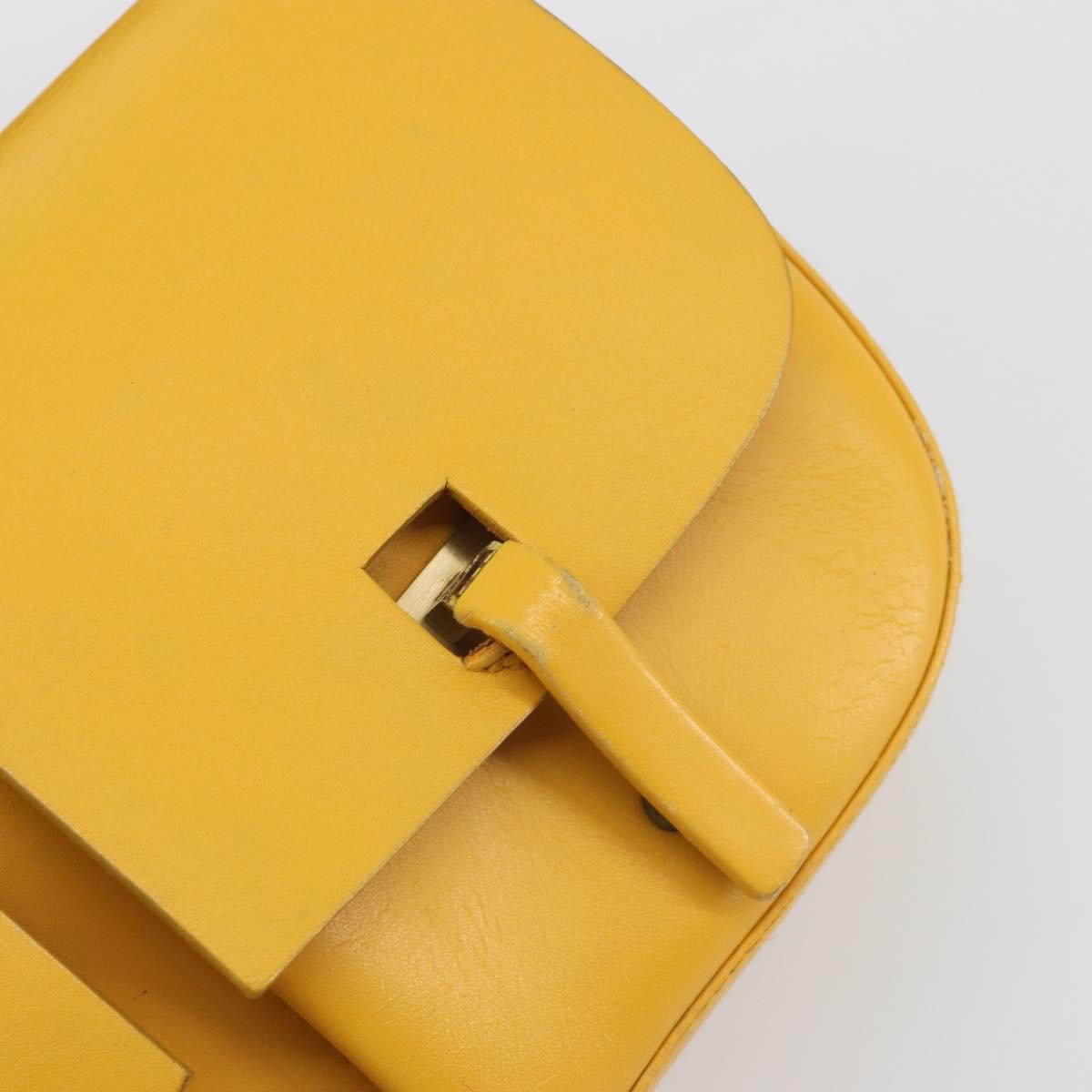 BALLY Shoulder Bag Leather Yellow Gold Auth 195037A