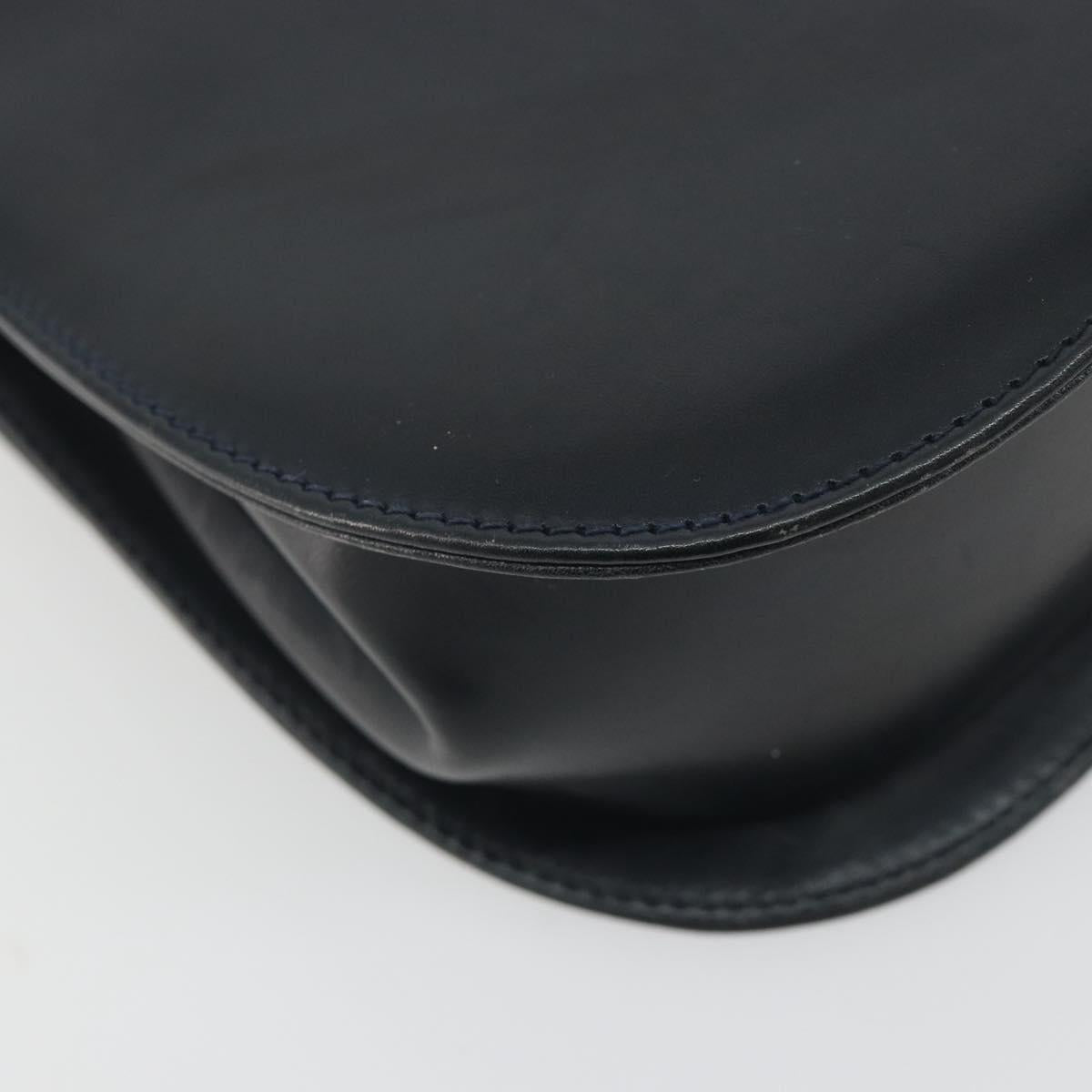 Salvatore Ferragamo Gancini Shoulder Bag Leather Black Gold Auth 195042