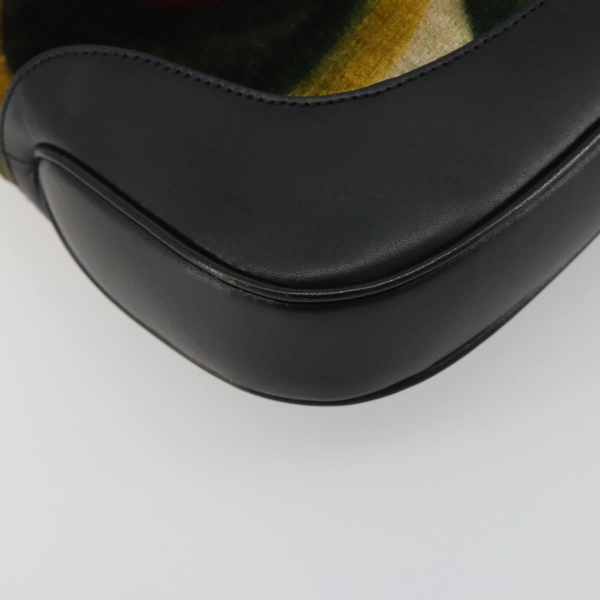 GUCCI Jackie Shoulder Bag Velor Multicolor Silver 001 3306 Auth 195044