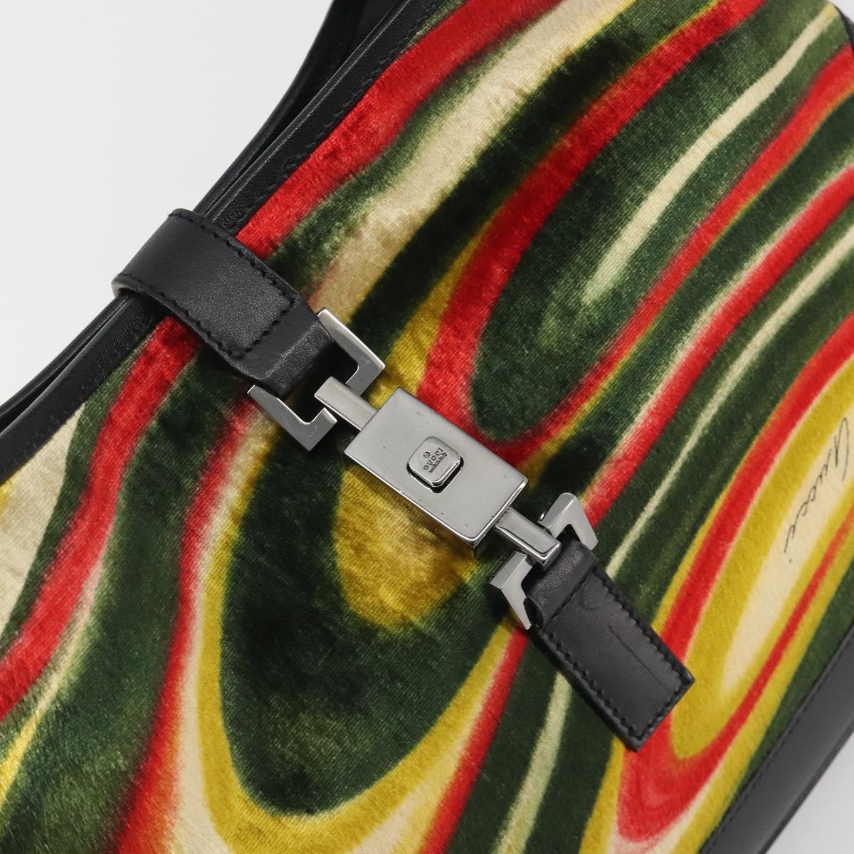 GUCCI Jackie Shoulder Bag Velor Multicolor Silver 001 3306 Auth 195044
