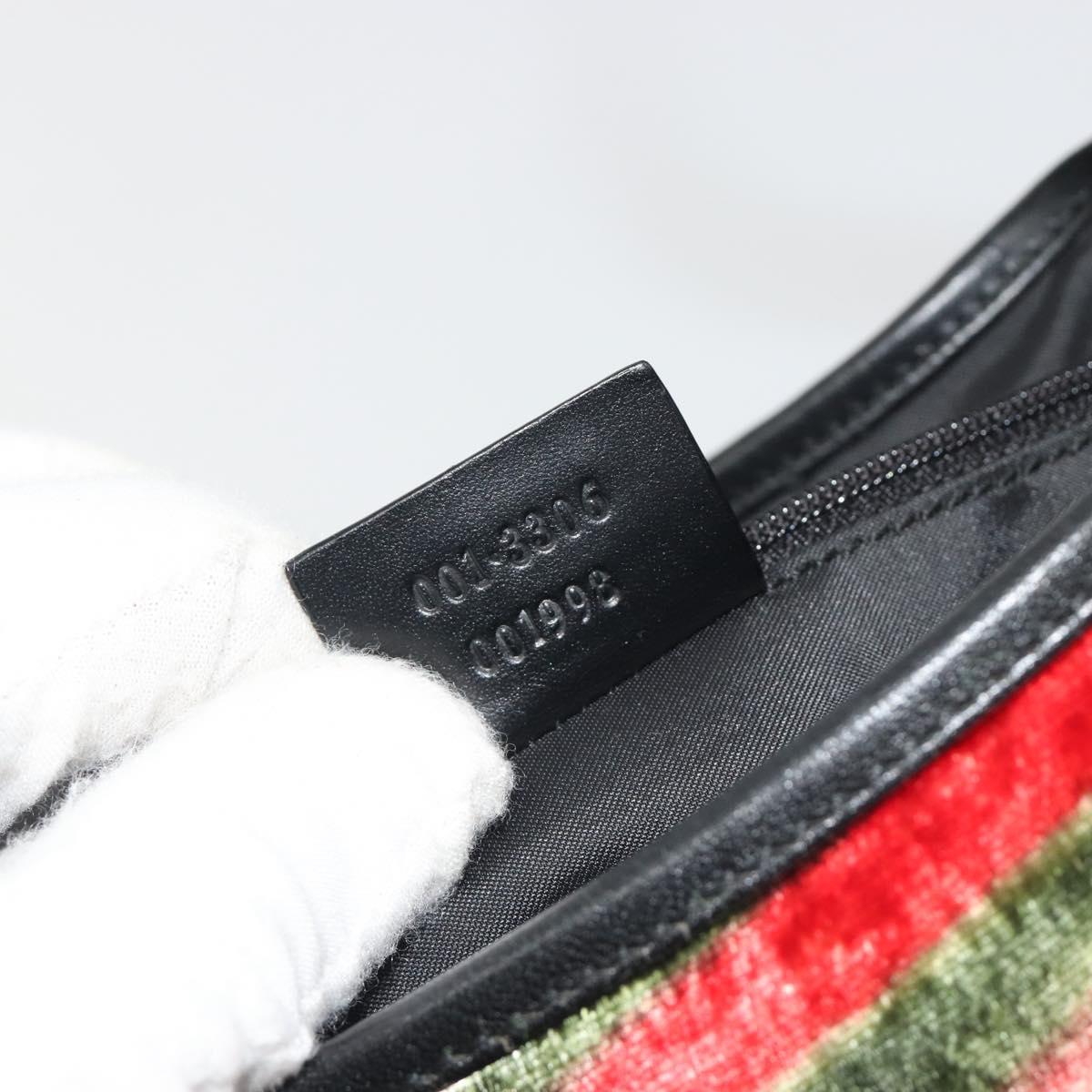 GUCCI Jackie Shoulder Bag Velor Multicolor Silver 001 3306 Auth 195044