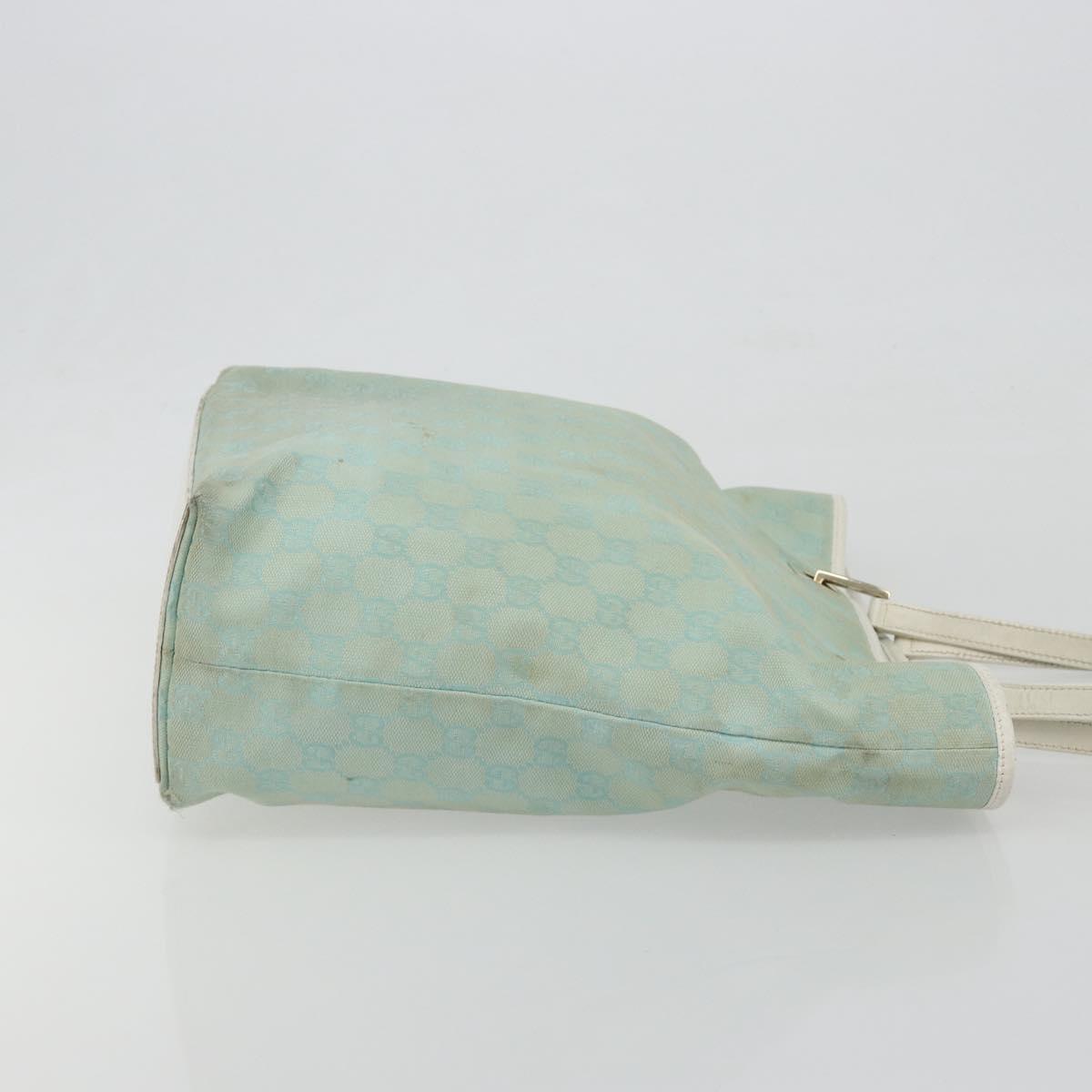 GUCCI GG Canvas Tote Bag Light Blue Gold 002 1098 Auth 195045
