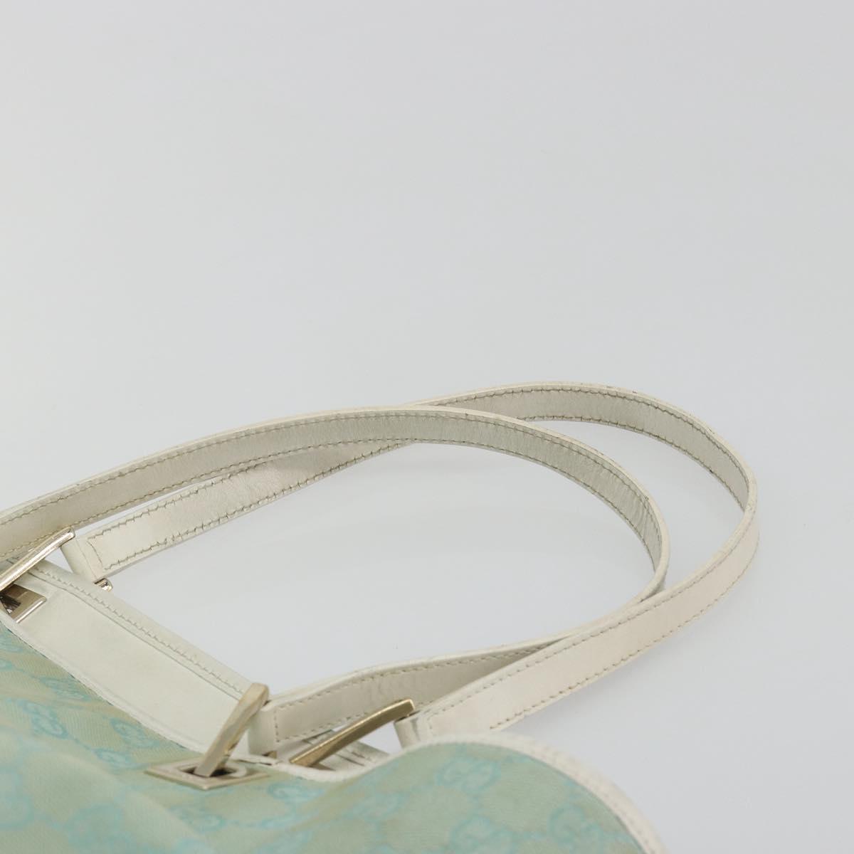 GUCCI GG Canvas Tote Bag Light Blue Gold 002 1098 Auth 195045