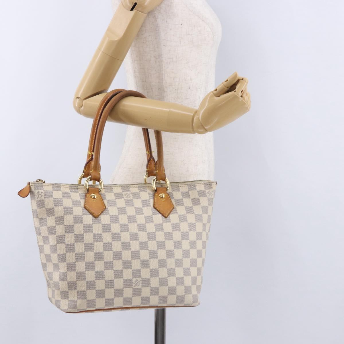 LOUIS VUITTON Damier Azur Saleya PM Tote Bag N51186 LV Auth 195046