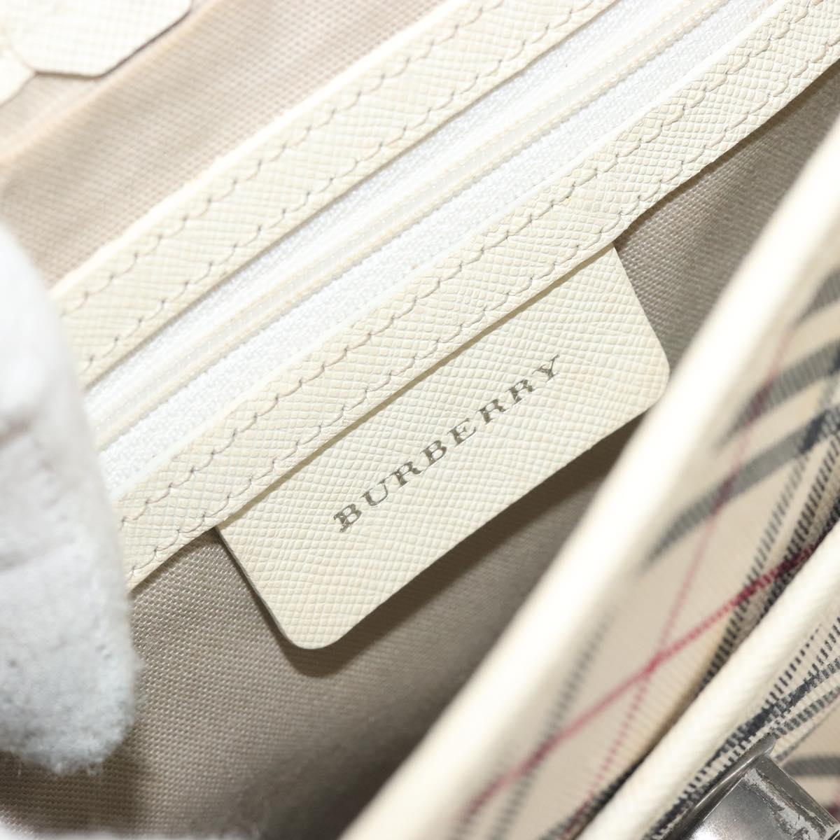 BURBERRY Nova Check Shoulder Bag Canvas Beige Auth 195053