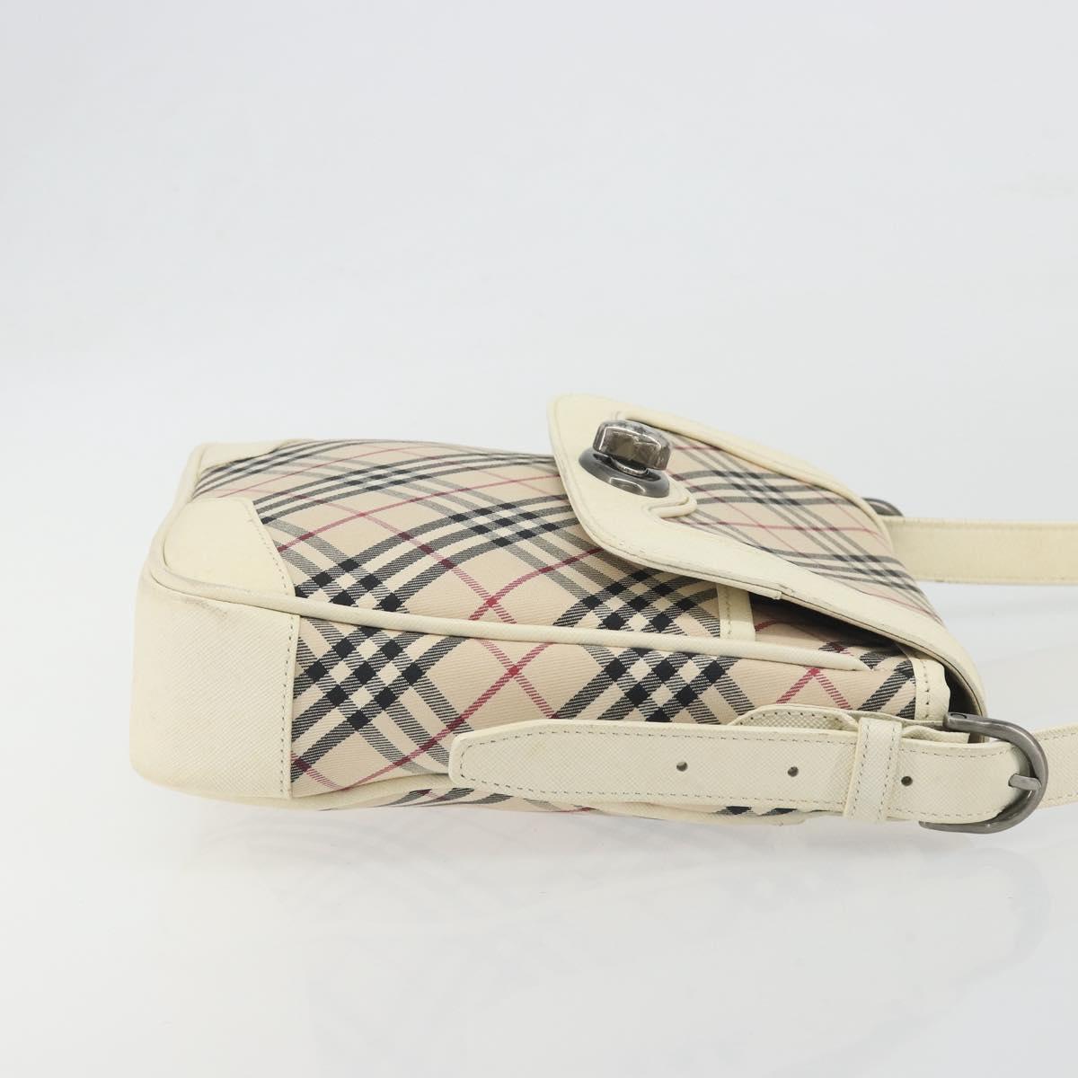 BURBERRY Nova Check Shoulder Bag Canvas Beige Auth 195053