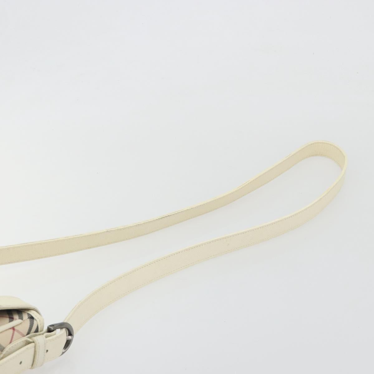 BURBERRY Nova Check Shoulder Bag Canvas Beige Auth 195053