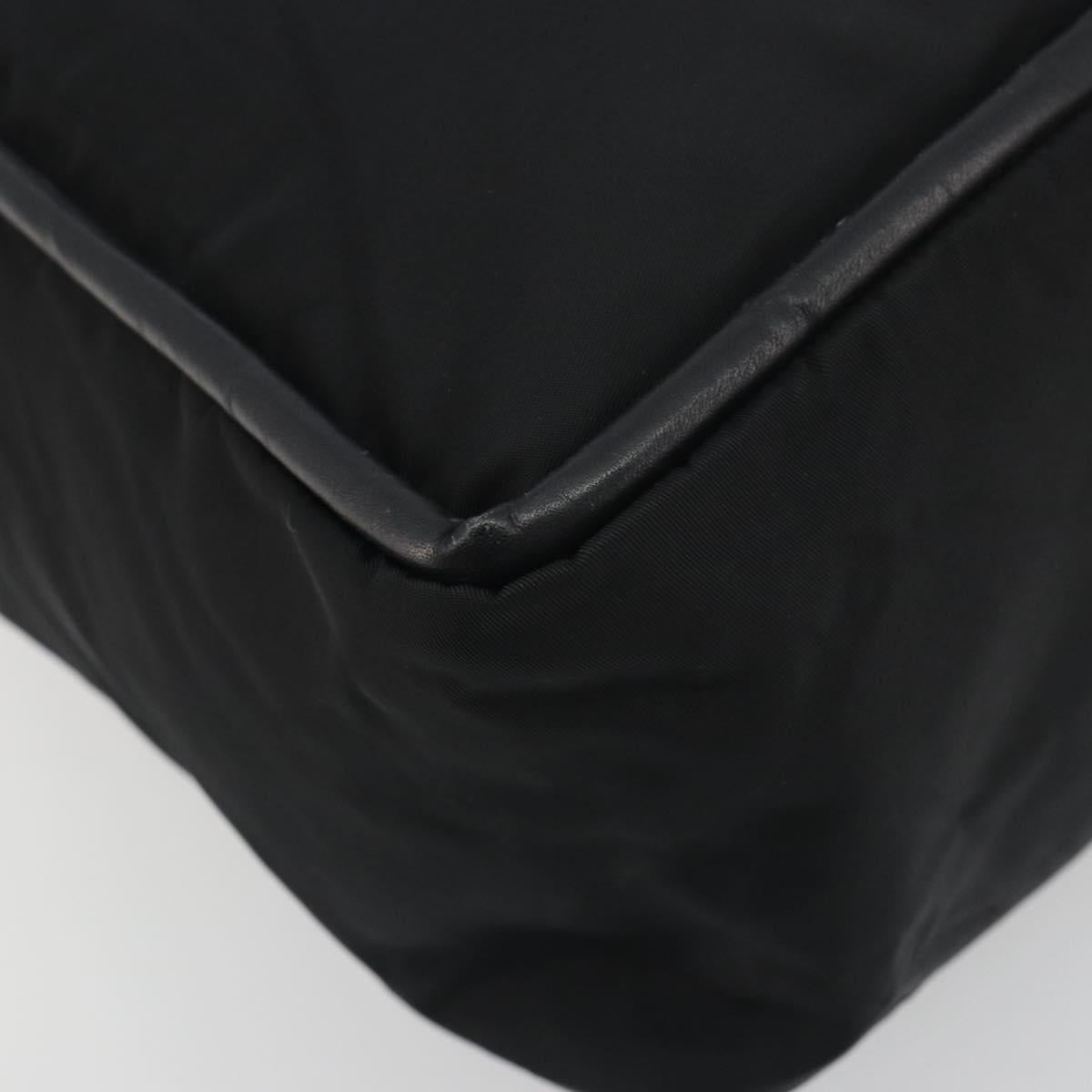 CELINE Circle Tote Bag Nylon Black Gold Auth 195054A