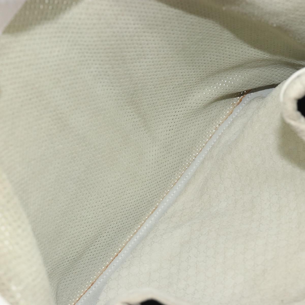 GUCCI Micro GG Canvas Shoulder Bag Leather White 90644 Auth 195055
