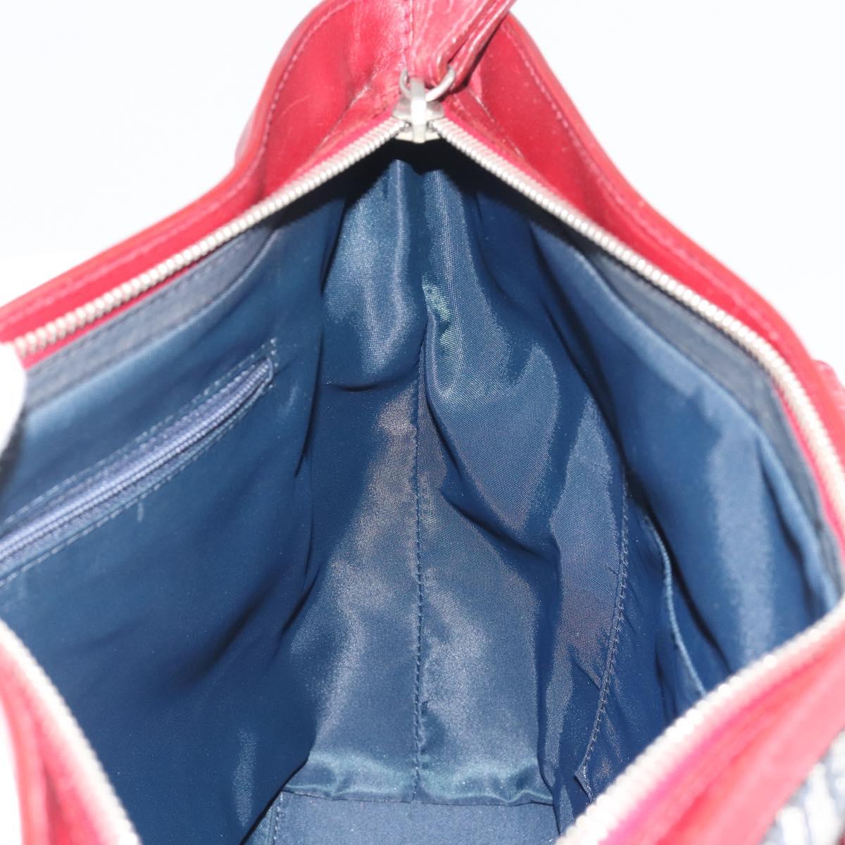 Christian Dior Trotter Canvas Hand Bag Navy Silver Auth 195056A