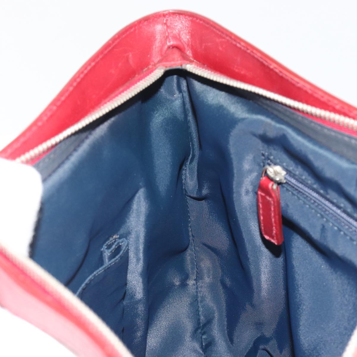 Christian Dior Trotter Canvas Hand Bag Navy Silver Auth 195056A